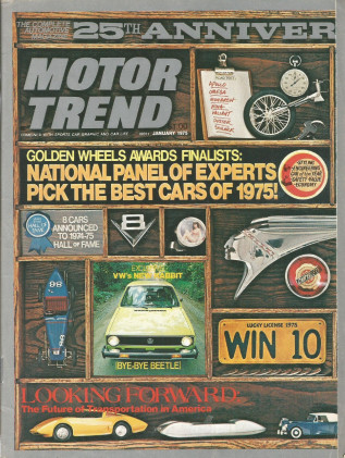 MOTOR TREND 1975 JAN - GM BELLETT GEMINI, JENSEN